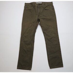 Express Mens 36x32 Slim Fit Faded Rocco Skinny Leg Denim Jeans Green Cotton